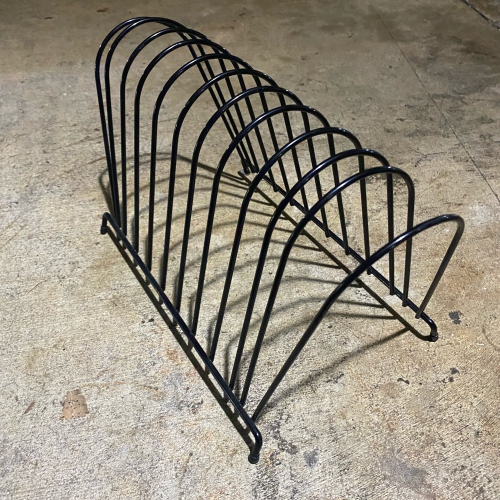 Vintage Black MCM Record and Magazine Holder